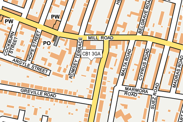 CB1 3GA map - OS OpenMap – Local (Ordnance Survey)