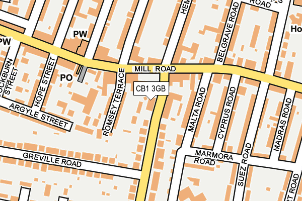 CB1 3GB map - OS OpenMap – Local (Ordnance Survey)