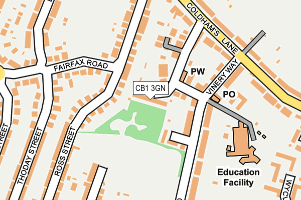 CB1 3GN map - OS OpenMap – Local (Ordnance Survey)