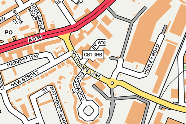 CB1 3HB map - OS OpenMap – Local (Ordnance Survey)