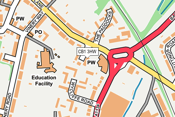 CB1 3HW map - OS OpenMap – Local (Ordnance Survey)