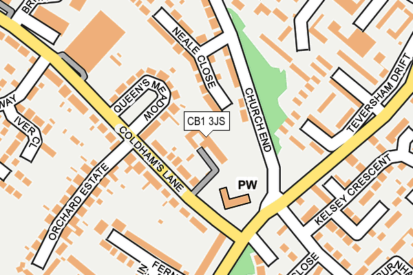 CB1 3JS map - OS OpenMap – Local (Ordnance Survey)