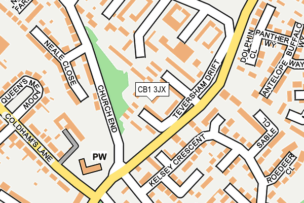 CB1 3JX map - OS OpenMap – Local (Ordnance Survey)