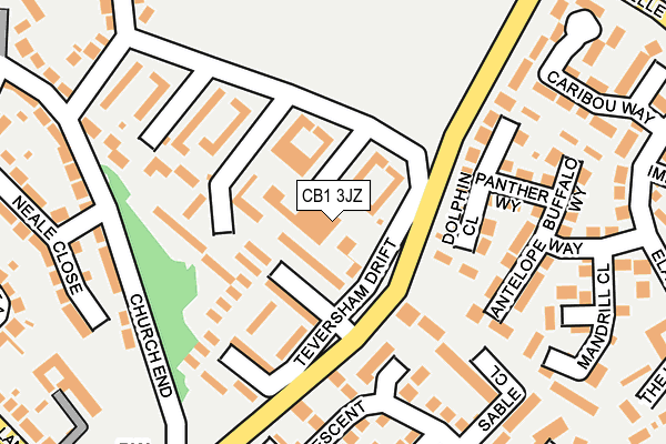 CB1 3JZ map - OS OpenMap – Local (Ordnance Survey)