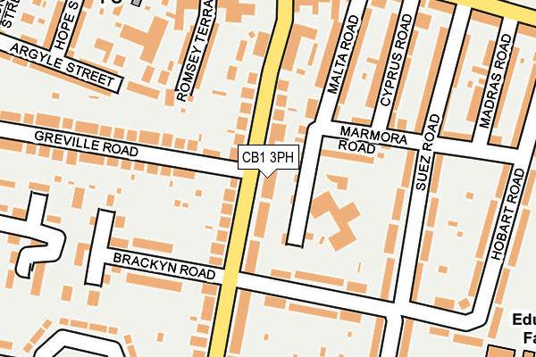 CB1 3PH map - OS OpenMap – Local (Ordnance Survey)