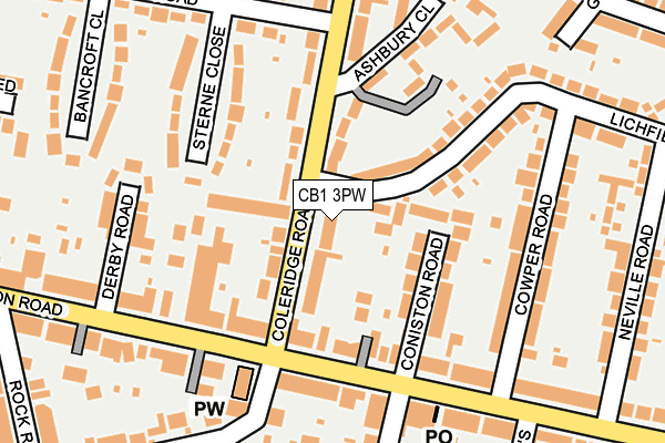 CB1 3PW map - OS OpenMap – Local (Ordnance Survey)