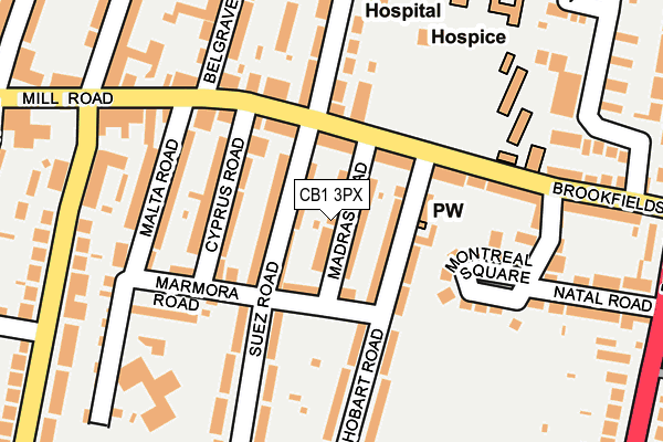 CB1 3PX map - OS OpenMap – Local (Ordnance Survey)