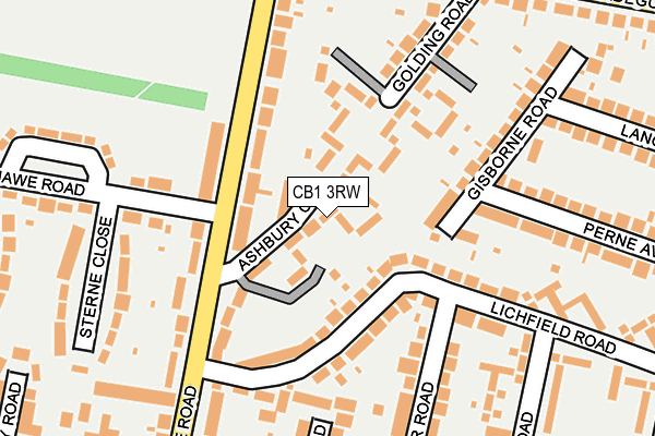 CB1 3RW map - OS OpenMap – Local (Ordnance Survey)