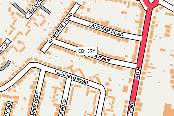 CB1 3RY map - OS OpenMap – Local (Ordnance Survey)
