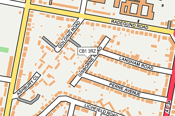 CB1 3RZ map - OS OpenMap – Local (Ordnance Survey)