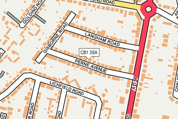 CB1 3SA map - OS OpenMap – Local (Ordnance Survey)