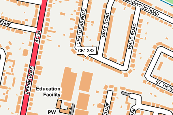 CB1 3SX map - OS OpenMap – Local (Ordnance Survey)