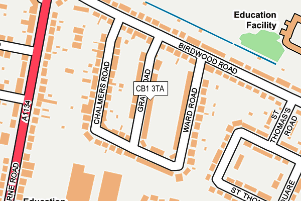 CB1 3TA map - OS OpenMap – Local (Ordnance Survey)