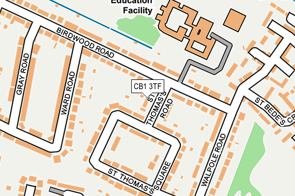 CB1 3TF map - OS OpenMap – Local (Ordnance Survey)