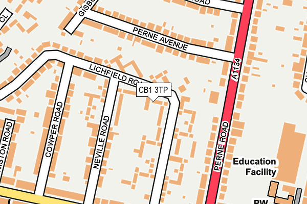 CB1 3TP map - OS OpenMap – Local (Ordnance Survey)