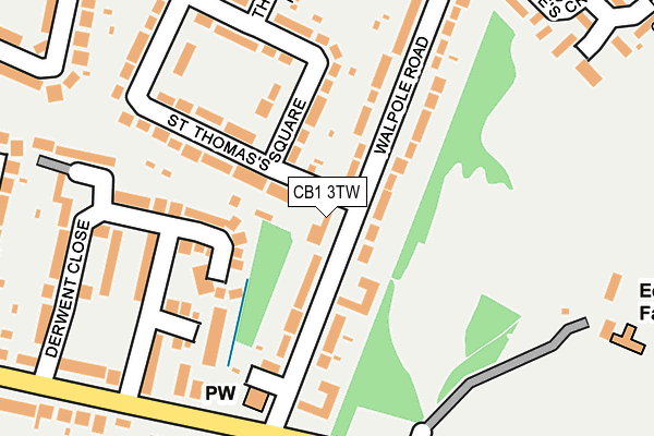 CB1 3TW map - OS OpenMap – Local (Ordnance Survey)