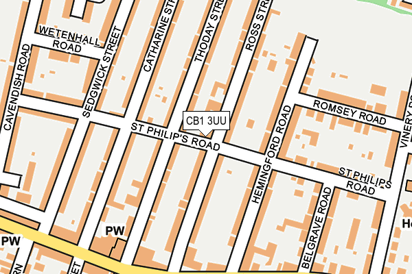 CB1 3UU map - OS OpenMap – Local (Ordnance Survey)