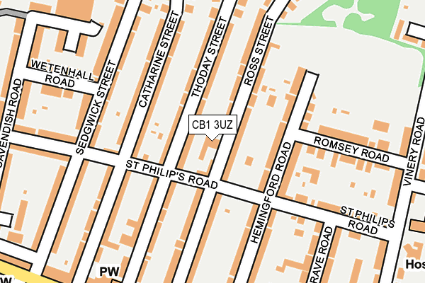 CB1 3UZ map - OS OpenMap – Local (Ordnance Survey)