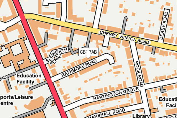 CB1 7AB map - OS OpenMap – Local (Ordnance Survey)
