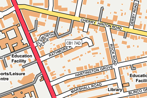 CB1 7AD map - OS OpenMap – Local (Ordnance Survey)