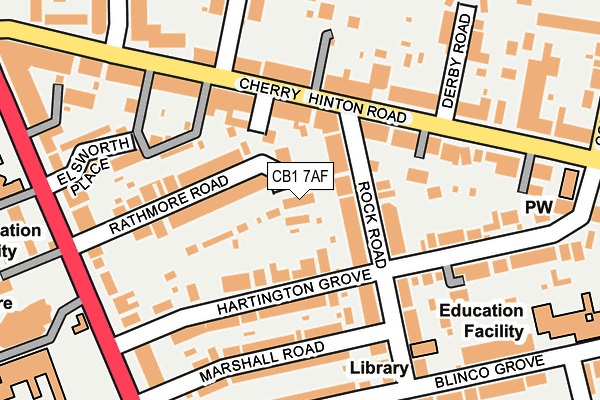 CB1 7AF map - OS OpenMap – Local (Ordnance Survey)