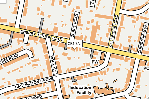 CB1 7AJ map - OS OpenMap – Local (Ordnance Survey)