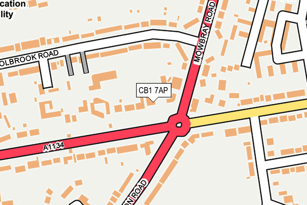 CB1 7AP map - OS OpenMap – Local (Ordnance Survey)