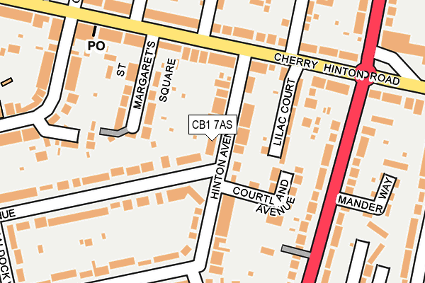 CB1 7AS map - OS OpenMap – Local (Ordnance Survey)