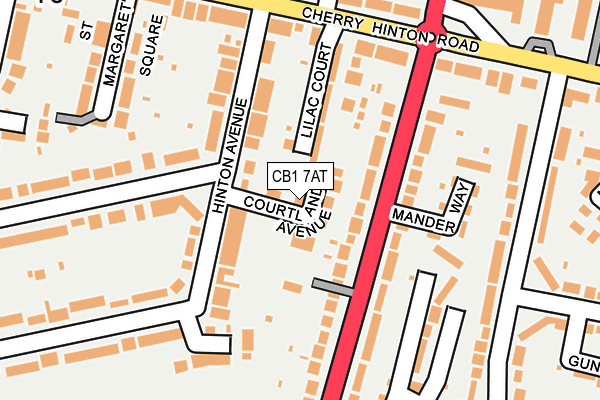 CB1 7AT map - OS OpenMap – Local (Ordnance Survey)