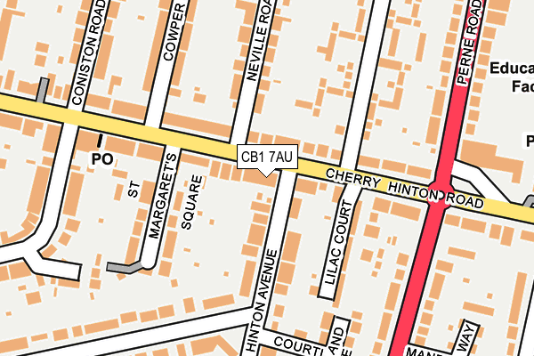 CB1 7AU map - OS OpenMap – Local (Ordnance Survey)