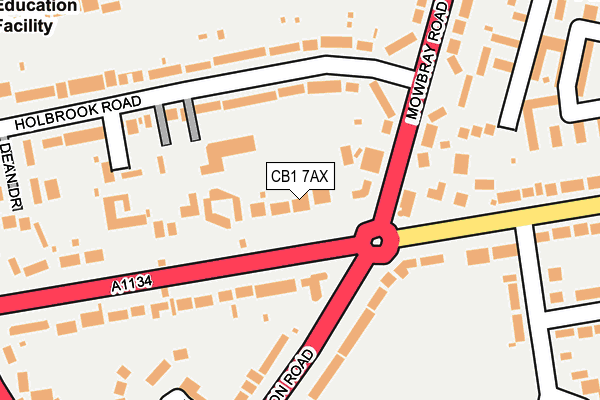 CB1 7AX map - OS OpenMap – Local (Ordnance Survey)