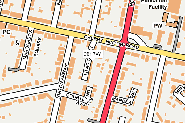 CB1 7AY map - OS OpenMap – Local (Ordnance Survey)