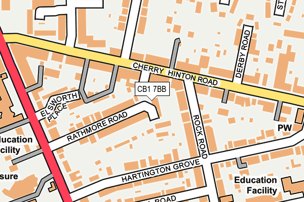 CB1 7BB map - OS OpenMap – Local (Ordnance Survey)