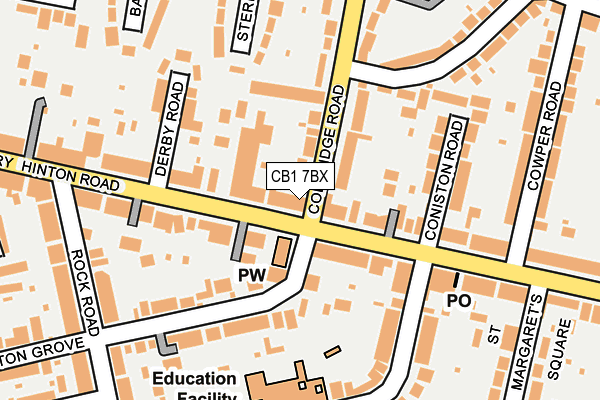 CB1 7BX map - OS OpenMap – Local (Ordnance Survey)