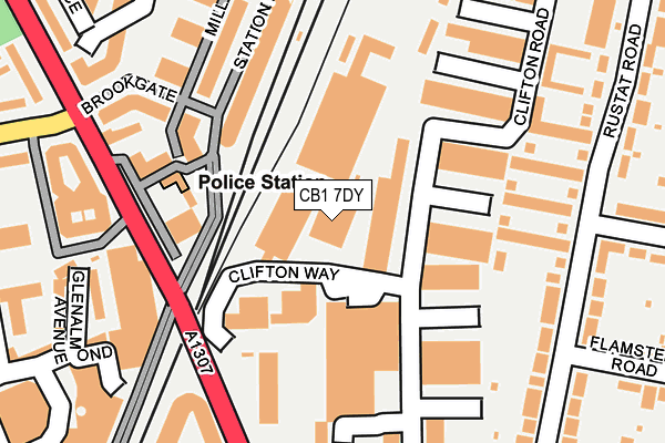 CB1 7DY map - OS OpenMap – Local (Ordnance Survey)
