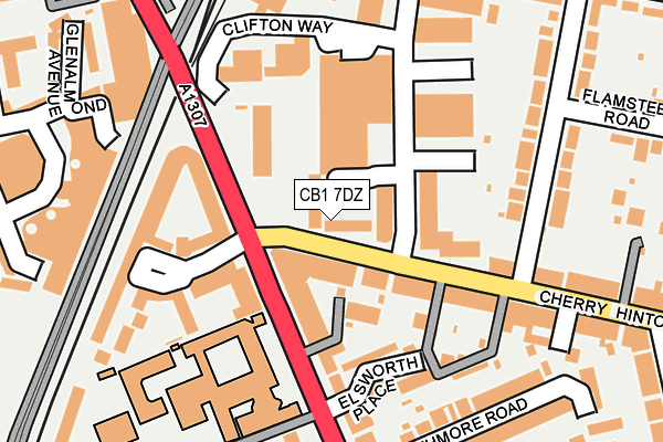 CB1 7DZ map - OS OpenMap – Local (Ordnance Survey)