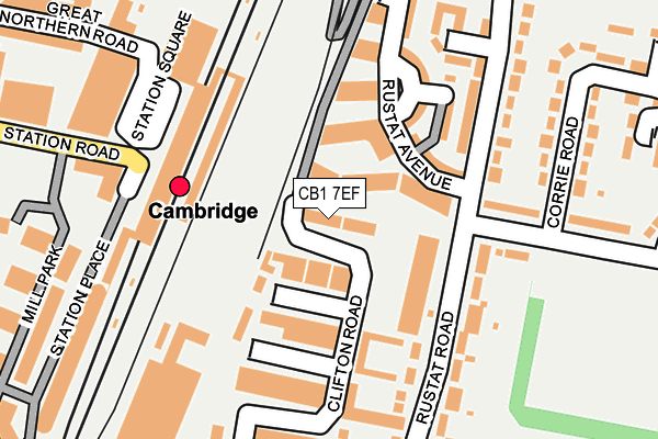 CB1 7EF map - OS OpenMap – Local (Ordnance Survey)