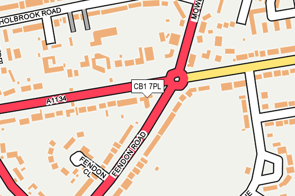 CB1 7PL map - OS OpenMap – Local (Ordnance Survey)