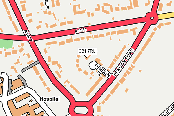 CB1 7RU map - OS OpenMap – Local (Ordnance Survey)