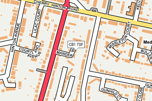 CB1 7SF map - OS OpenMap – Local (Ordnance Survey)