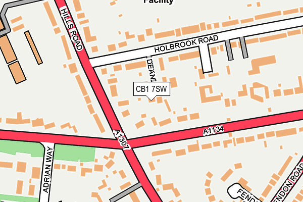 CB1 7SW map - OS OpenMap – Local (Ordnance Survey)