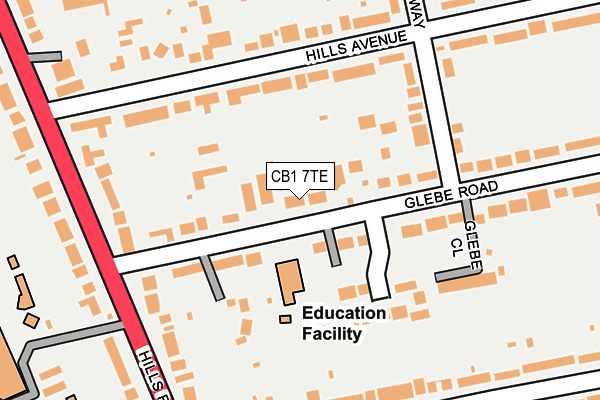 CB1 7TE map - OS OpenMap – Local (Ordnance Survey)