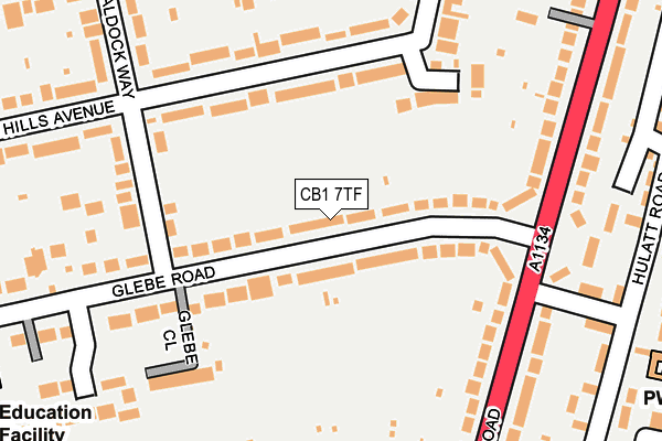 CB1 7TF map - OS OpenMap – Local (Ordnance Survey)