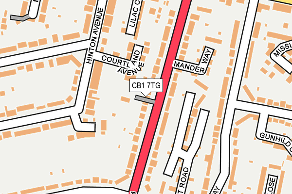 CB1 7TG map - OS OpenMap – Local (Ordnance Survey)