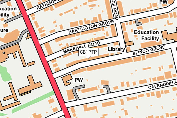CB1 7TP map - OS OpenMap – Local (Ordnance Survey)