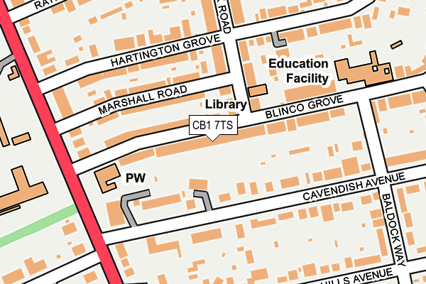 CB1 7TS map - OS OpenMap – Local (Ordnance Survey)