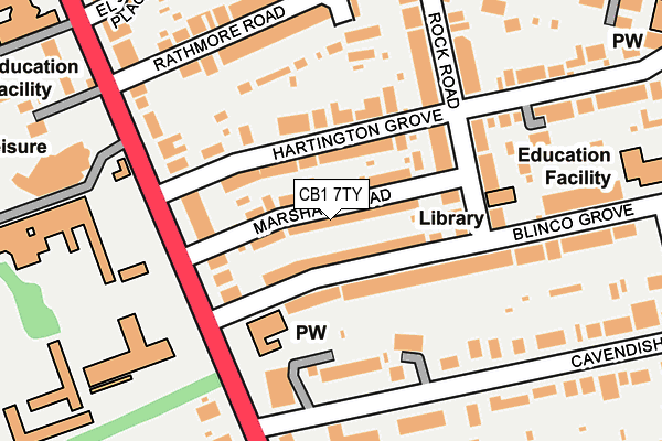 CB1 7TY map - OS OpenMap – Local (Ordnance Survey)