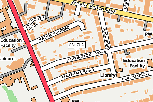 CB1 7UA map - OS OpenMap – Local (Ordnance Survey)