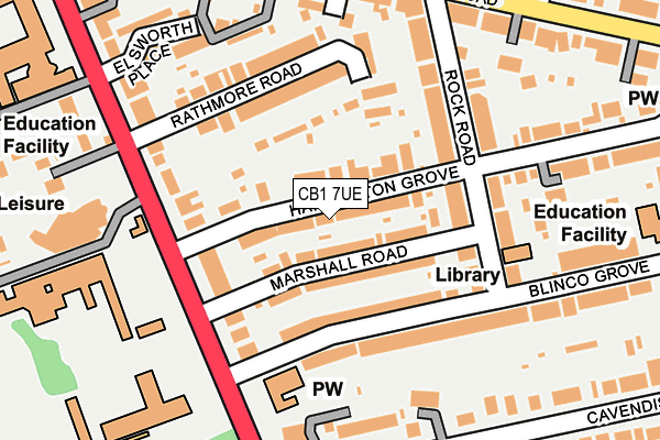 CB1 7UE map - OS OpenMap – Local (Ordnance Survey)