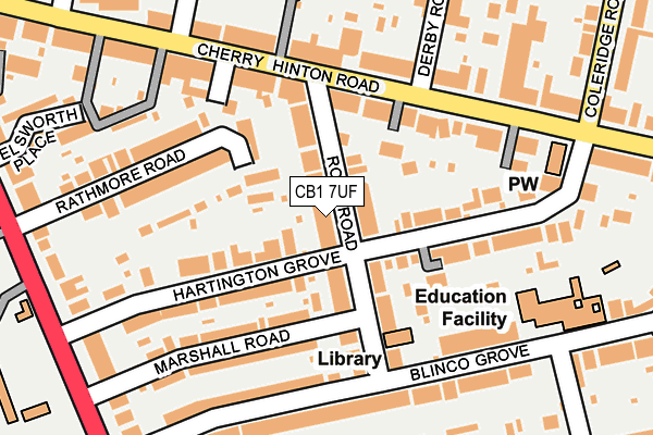 CB1 7UF map - OS OpenMap – Local (Ordnance Survey)